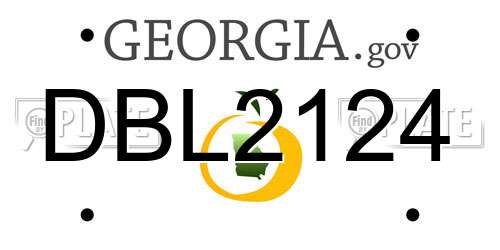 DBL2124 Georgia License Plate