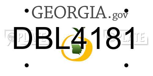 DBL4181 Georgia License Plate