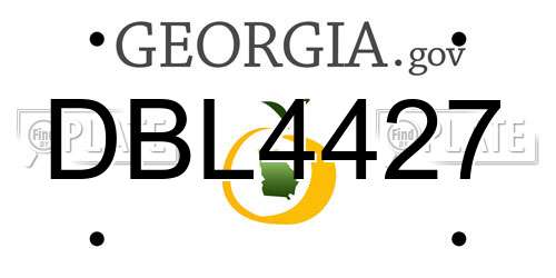 DBL4427 Georgia License Plate