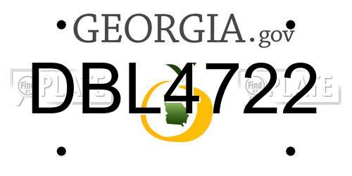 DBL4722 Georgia License Plate