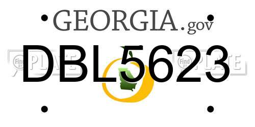 DBL5623 Georgia License Plate