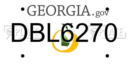 DBL6270 Georgia License Plate