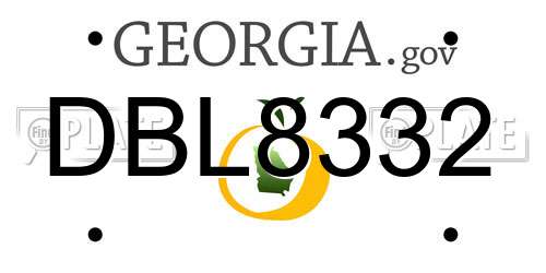 DBL8332 Georgia License Plate