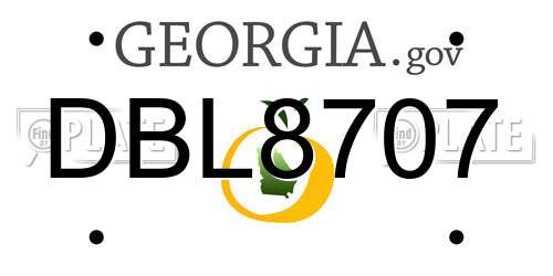 DBL8707 Georgia License Plate