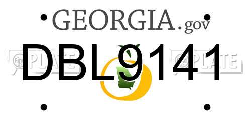 DBL9141 Georgia License Plate