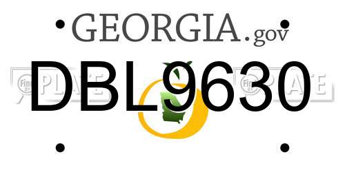 DBL9630 Georgia License Plate