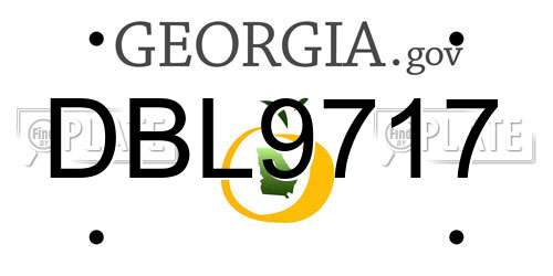 DBL9717 Georgia License Plate