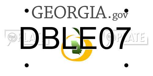 DBLE07 Georgia License Plate