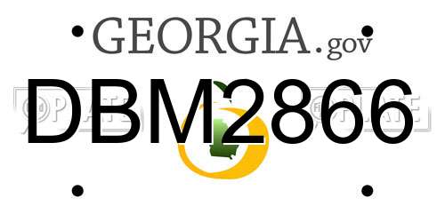 DBM2866 Georgia License Plate
