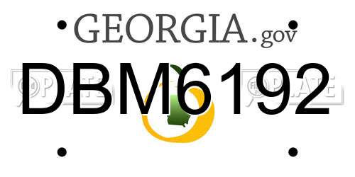 DBM6192 Georgia License Plate