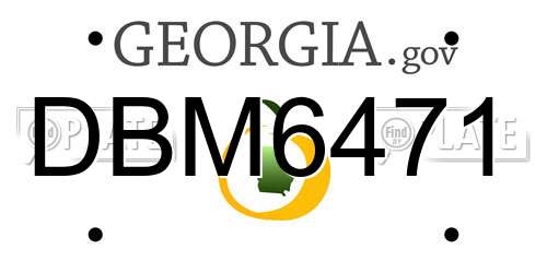 DBM6471 Georgia License Plate