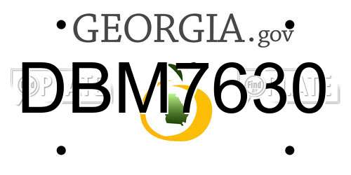 DBM7630 Georgia License Plate