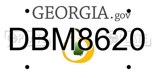 DBM8620 Georgia License Plate