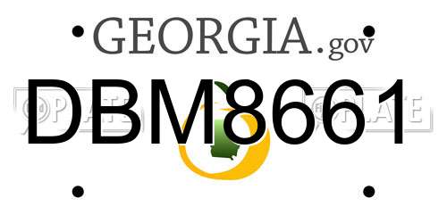 DBM8661 Georgia License Plate