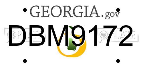 DBM9172 Georgia License Plate