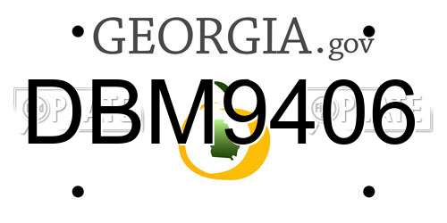 DBM9406 Georgia License Plate