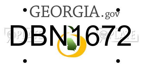DBN1672 Georgia License Plate