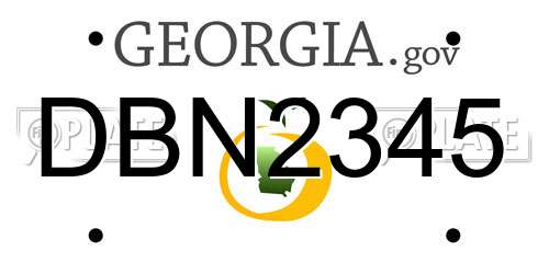 DBN2345 Georgia License Plate