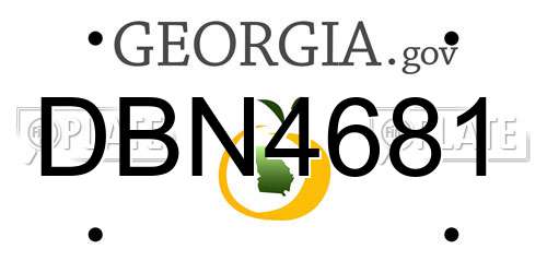 DBN4681 Georgia License Plate