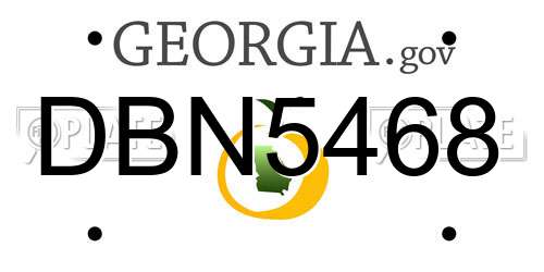 DBN5468 Georgia License Plate