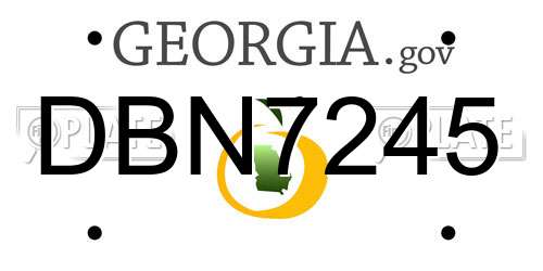 DBN7245 Georgia License Plate