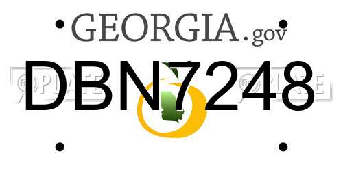 DBN7248 Georgia License Plate