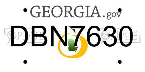 DBN7630 Georgia License Plate