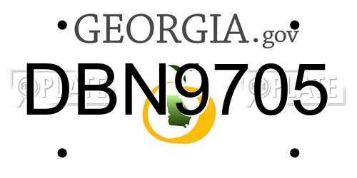 DBN9705 Georgia License Plate