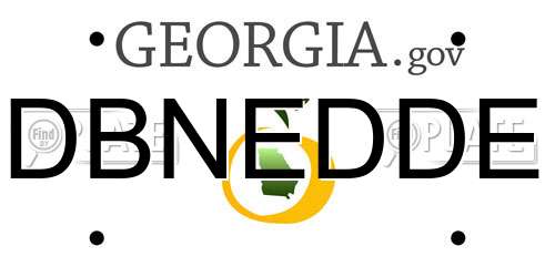 DBNEDDE Georgia License Plate