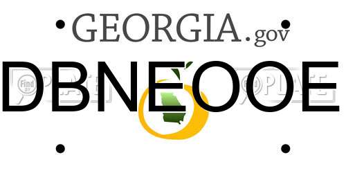 DBNEOOE Georgia License Plate