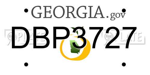 DBP3727 Georgia License Plate