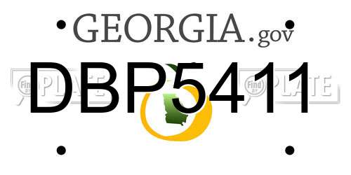DBP5411 Georgia License Plate