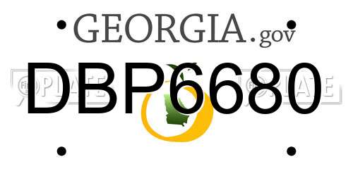 DBP6680 Georgia License Plate