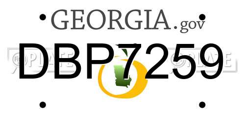 DBP7259 Georgia License Plate