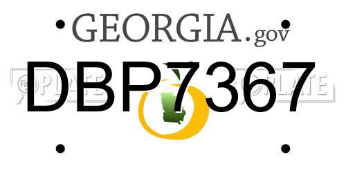 DBP7367 Georgia License Plate