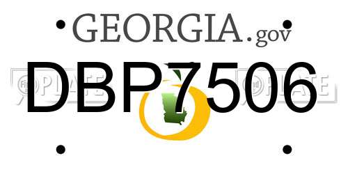 DBP7506 Georgia License Plate