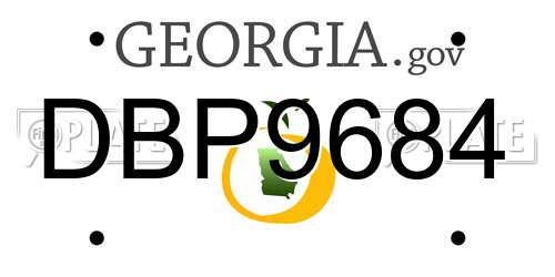 DBP9684 Georgia License Plate