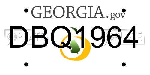 DBQ1964 Georgia License Plate