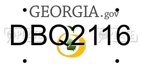 DBQ2116 Georgia License Plate