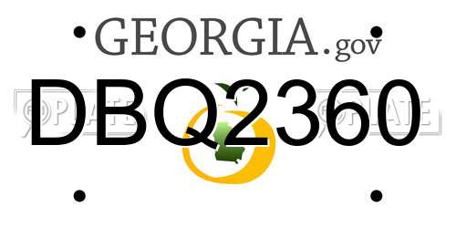 DBQ2360 Georgia License Plate
