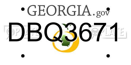DBQ3671 Georgia License Plate