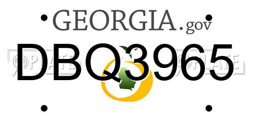 DBQ3965 Georgia License Plate