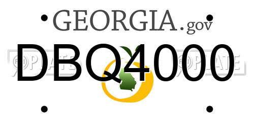 DBQ4000 Georgia License Plate