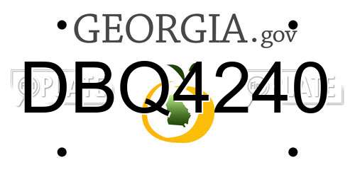 DBQ4240 Georgia License Plate