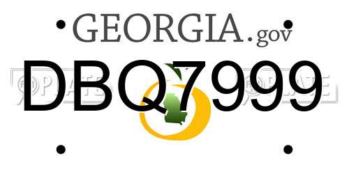 DBQ7999 Georgia License Plate