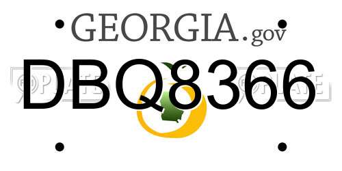 DBQ8366 Georgia License Plate