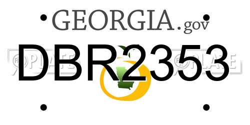 DBR2353 Georgia License Plate