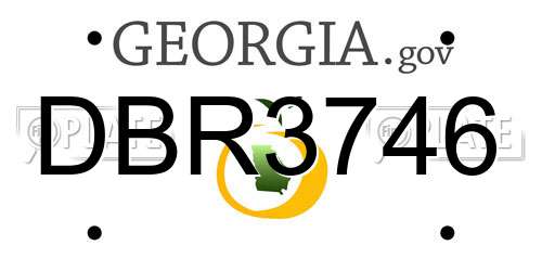 DBR3746 Georgia License Plate