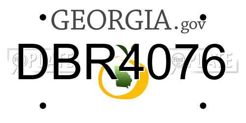 DBR4076 Georgia License Plate