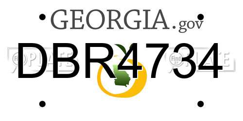 DBR4734 Georgia License Plate